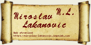 Miroslav Lakanović vizit kartica